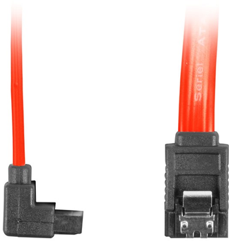 Kabel kątowy Lanberg SATA III F/F 0.3 m Red (5901969419436)