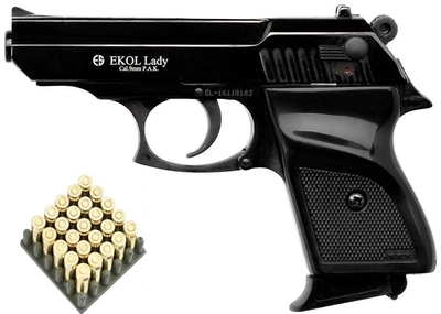 Стартовий шумовий пістолет Ekol Lady + 20 холостих набоїв (9 мм)