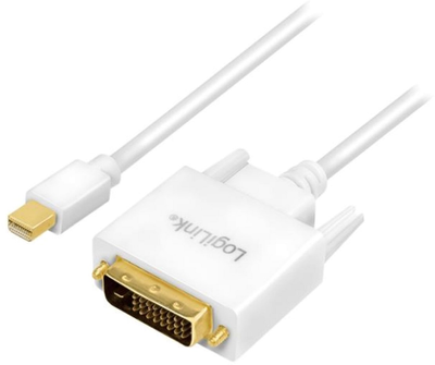 Kabel adapter LogiLink mini DisplayPort - DVI-D M/M 1.8 m White (4052792052985)