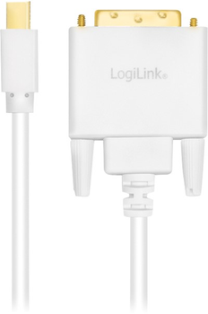 Kabel adapter LogiLink mini DisplayPort - DVI-D M/M 3 m White (4052792052992)