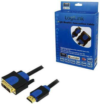 Kabel adapter LogiLink HDMI - DVI M/M 5 m Black (4052792005622)