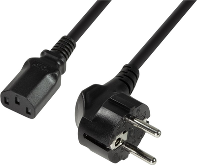 Kabel zasilający LogiLink CEE7/7 - IEC-C13 M/F 1.8 m Black (4260113563700)