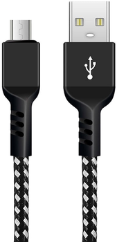 Kabel Maclean USB Type-A - micro-USB 2 m Black/White (5902211124504)