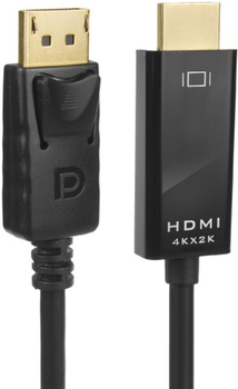 Kabel adapter Maclean Display Port - HDMI 1.8 m Black (5902211118794)