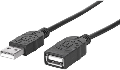 Кабель Manhattan USB Type-A M/M 0.5 м Black (766623322904)