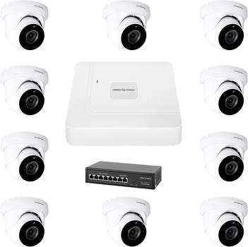 Комплект видеонаблюдения на 9 камер Green Vision GV-IP-K-W77/09 5MP (LP23194)