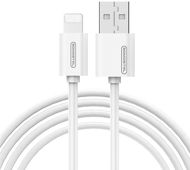 Кабель Somostel USB Type-A - Lightning 3.1A 1.2 м White (5902012968376)