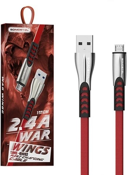 Кабель Somostel USB Type-A - USB Type-C 2.4A 1 м Red (5902012967799)