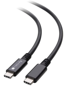 Kabel Techly USB Type-C 4.0 M/M 0.8 m Black (8059018362602)