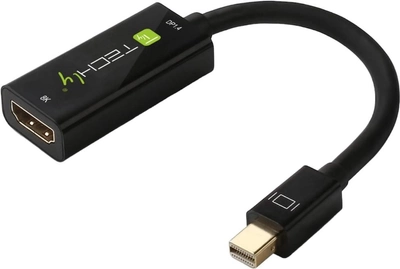 Kabel adapter Techly mini DisplayPort 1.4 - HDMI 0.2 m Black (8059018364170)