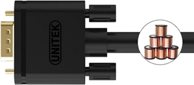 Kabel Unitek VGA M/M 20 m Black (4894160022257)