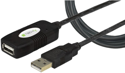 Kabel Techly USB Type-A Type-A M/F 10 m Black (8054529023646)