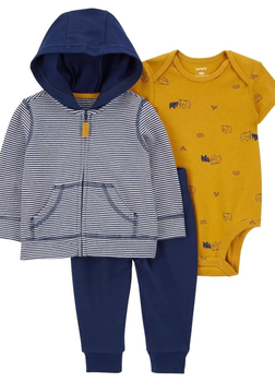 Комплект (толстовка+боді+штани) Carters (111610) 61-69 см 6 міс. Різнокольоровий