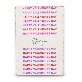 Постер деревянный I love you А4