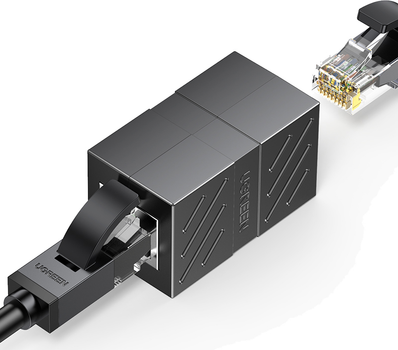 З'єднувач витої пари Ugreen NW114 RJ-45 Ethernet Cable Extender Adapter Black (6957303823901)