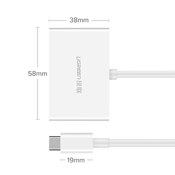 Adapter Ugreen MM123 USB Type-C to HDMI+VGA White (6957303838431)