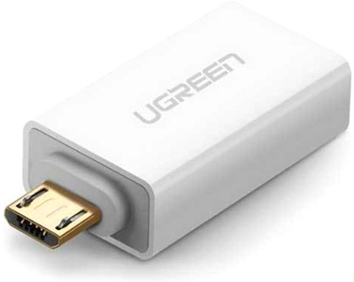 Адаптер Ugreen US195 microUSB to USB 2.0 OTG Adapter White (6957303835294)