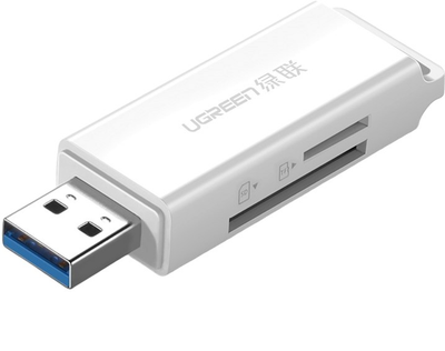 Кардрідер UGREEN CM104 USB 3.0 to TF + SD Dual Card Reader White (6957303847532)