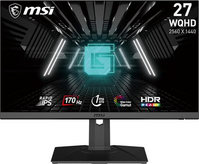 Монітор MSI Gaming G272QPF -- Rapid IPS 1ms GTG / QHD 2K 170Hz / 8 Bit + FRC / HDR400 / DCI-P3 93% / G-Sync Compatible / FreeSync Premium