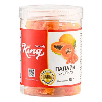 Папайя без сахара натуральная сушеная King 500 г