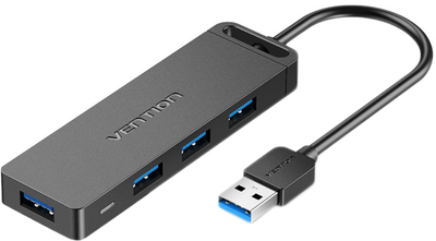 USB-хаб Vention 4-Port з microUSB живленням 0.15 м Black (6922794746626)
