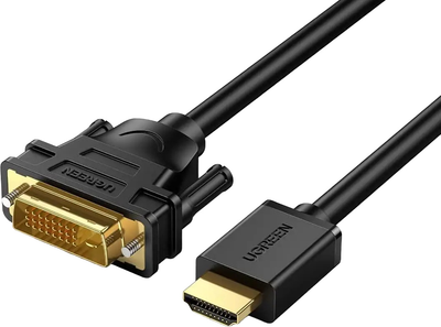 Кабель Ugreen HD106 HDMI to DVI 2 м Black (6957303811359)
