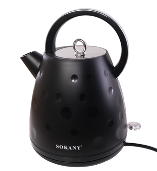 Електрочайник безшумний з нержавійки на 1,7 л 1850 Вт Sokany SK-1033 чорний