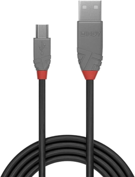 Kabel Lindy USB Type-A - mini-USB M/M 2 m Black (4002888367233)
