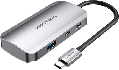 USB-хаб Vention Hub 5-in-1 USB 3.1 Type-C - USB 3.0 x 3 / USB Type-C port Gen 1 / PD 100 Вт (6922794753464)