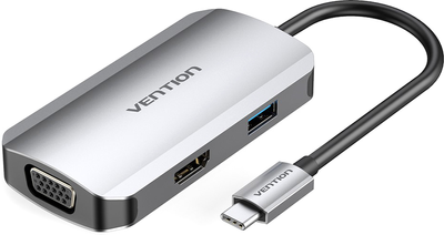 USB-хаб Vention USB 3.1 Type-C HDMI / VGA / USB 3.0 / PD 100 Вт Hub 4-in-1 (6922794754706)