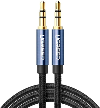 Kabel Ugreen AV112 3.5 mm Male to 3.5 mm Male Cable Gold Plated Metal Case with Braid 1 m Blue (6957303816859)