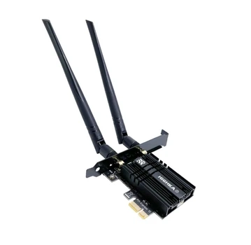Трехдиапазонный PCI-E Wi-Fi 6E 5374Mbps + BT5.3 (Intel AX210) адаптер Highka 2.4G/5G/6Ghz + Bluetooth 5.3 (PCE-AXE3000-H)