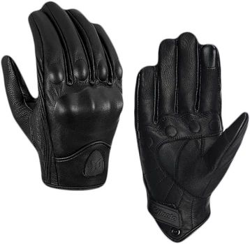 Мото перчатки кожаные MjMoto Черные L