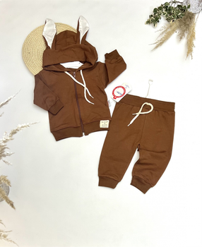 Костюм спортивний (Кофта + штани) дитячий Murat Baby Зайчик 80-86 см Коричневий