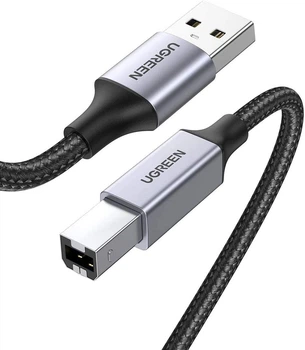 Кабель UGREEN US369 USB 2.0 to USB type B USB Printer Cable для принтерів, сканерів, БФП 2 м Black (80803)
