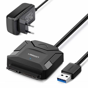 Кабель-адаптер UGREEN USB 3.0-SATA для 2,5"/3,5" жорсткого диска Black (CR108)