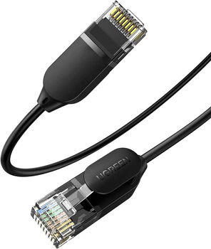Высокоскоростной интернет кабель UGREEN Cat 6a сетевой шнур патч-корд RJ45 1.5 м Black (NW122)