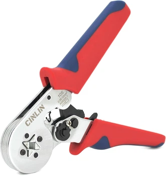 Кримпер Voltronic Cinlinele HCS8 10SA для обжима кабельного наконечника, Red + набор кабельных наконечников (VE0508, VE7508, VE1008, VE1508, VE2508, VE4009, VE6102) (YT23248)