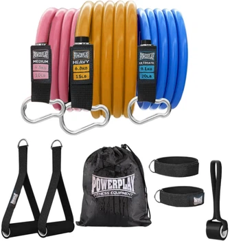 Набір трубчастих еспандерів PowerPlay PP-4101 Expander Tube Set до 18.2 кг 3 шт (PP-4101_3set)