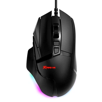 Ігрова комп'ютерна миша XTRIKE ME GM-520 провідна USB з RGB підсвічуванням |800-12800 6 step DPI, USB| Black