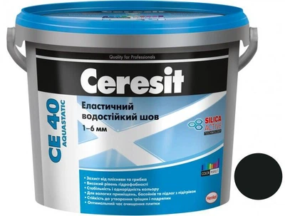 Затирка Ceresit CE 40 Aquastatic Эластичный водостойкий шов 2кг черный 18