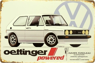 Металлическая табличка "Volkswagen Golf GTI (Oettinger Powered)" (ms-104111)