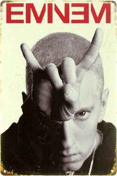 Металлическая табличка "Eminem (Белый Фон)" (ms-104058)