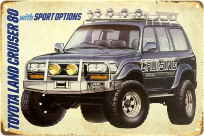 Металлическая табличка "Toyota Land Cruiser 80 With Sport Options" (ms-104101)