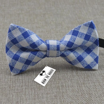 Бабочка Bow Tie House Basic детская сине-белая в клетку 07451