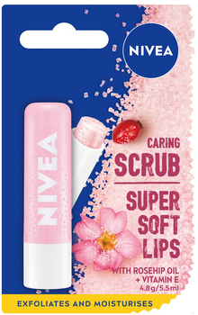 Скраб для губ Nivea Super Soft Lips живильний стик для губ дика троянда 4.8 г (4005900686602)