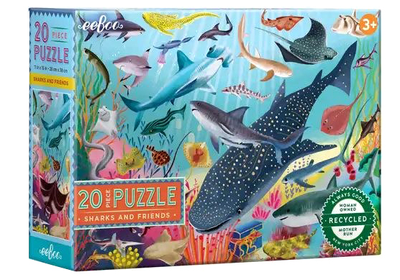 Puzzle EeBoo Sharks and Friends 20 elementów (0689196514678)