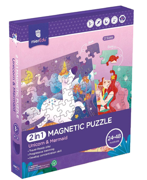 Puzzle magnetyczne MierEdu Unicorn and Mermaid 72 elementy (9352801001825)