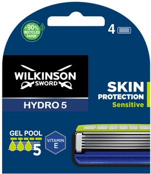 Змінні бритвені леза для гоління Wilkinson Sword Hydro 5 Skin Protection Sensitive для чоловіків 4 шт (4027800402502)