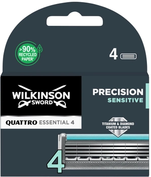 Змінні бритвені леза для гоління Wilkinson Quattro Essential 4 Precision Sensitive 4 шт (4027800509805)